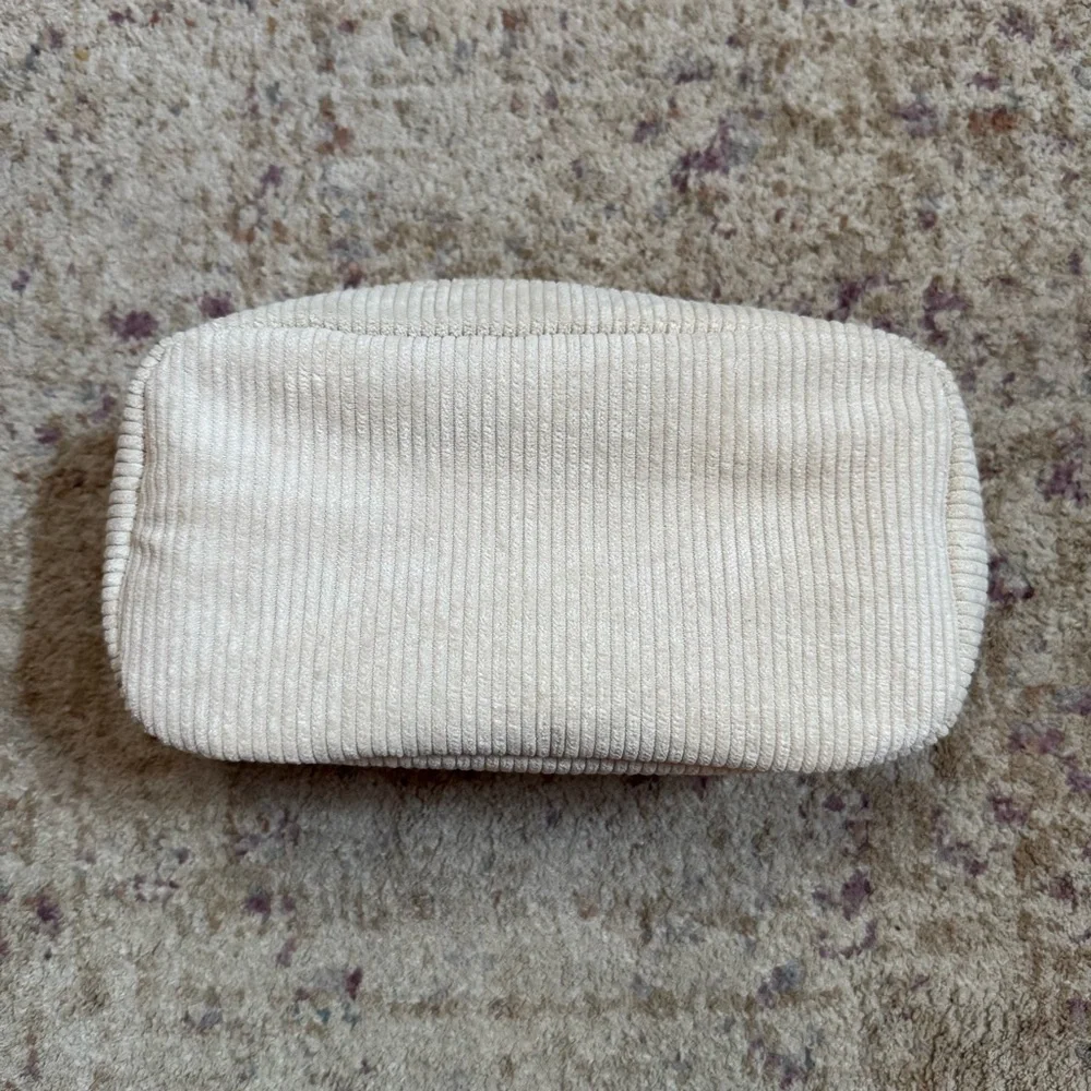 Tan Corduroy Cosmetic Bag